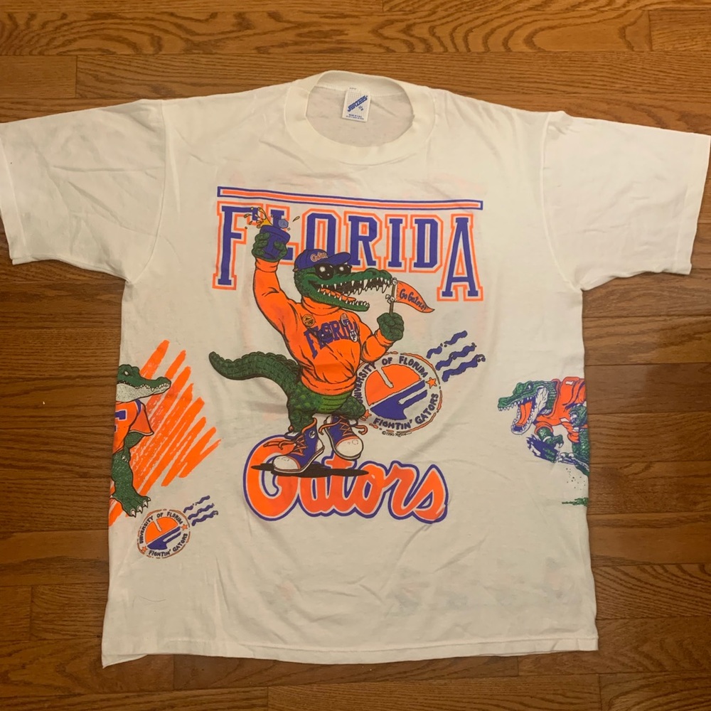 Vintage 1990 University Of Florida Gators Jerzees T shirt size XL 46